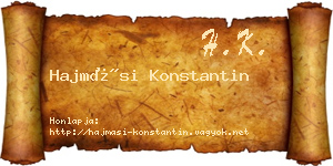 Hajmási Konstantin névjegykártya